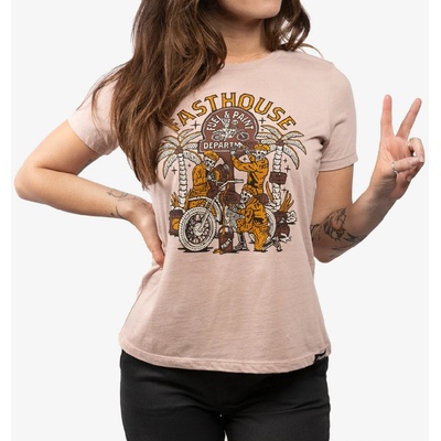 Fasthouse Women's Macabre Tee Heather Pink Gravel