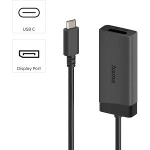 Hama Адаптер HAMA, USB-C към DisplayPort/HDMI, 4K 60Hz - 202034 (HAMA-202034)
