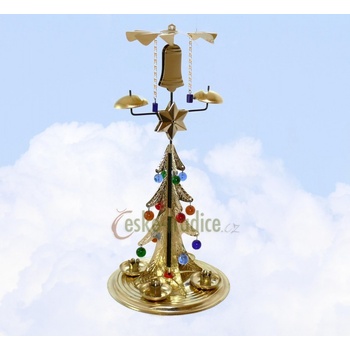 Andělské zvonění (zvonící stromek) 30cm ZLATÝ, ČESKÁ VÝROBA (vč. svíček)