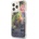 GUESS Liquid Glitter Flower Case - дизайнерски кейс с висока защита за iPhone 13 Pro (син)