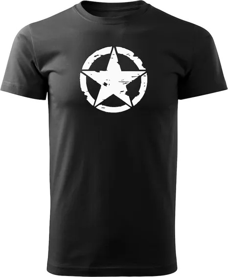 DRAGOWA Тениска с къс ръкав Star, черна, 160 г/м2 (6445)
