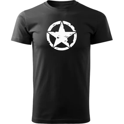 DRAGOWA Тениска с къс ръкав Star, черна, 160 г/м2 (6445)