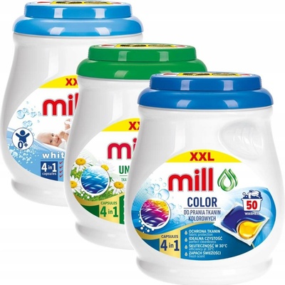 Mill Professional kapsle na praní bílého a barevného prádla 3 x 50 PD