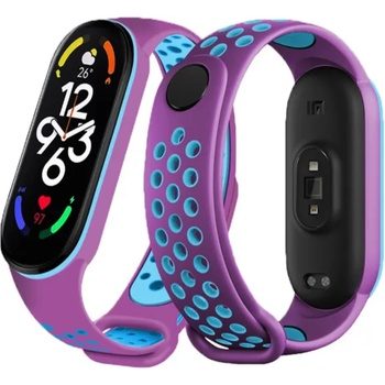 Planet Tech Каишка за Xiaomi Mi Band М3, М4, M5, M6, M7 фитнес гривна, Лилаво синя (MiBand1-15)