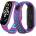 Planet Tech Каишка за Xiaomi Mi Band М3, М4, M5, M6, M7 фитнес гривна, Лилаво синя (MiBand1-15)