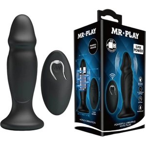 MR. PLAY - анален вибратор с дистанционно и презареждане - черен