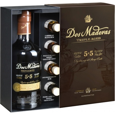 Dos Maderas P.X. 5y + 5y Tasting Kit 40% 0,7 l (dárkové balení Tasting Kit)