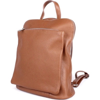 Hnědý malý/střední kožený batoh/crossbody kabelka no. 210