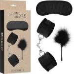 Intense Fetish Erotic Playset 2 With Handcuffs, Blind Mask & Tickler Black
