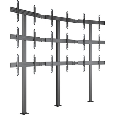 Multibrackets Стойка за видео стена MBFMC 3x3U Multibrackets MB-4646, 32-65", регулируеми рамена, макс. 30 кг/дисплей, монтаж на пода, черна (7350105214646)