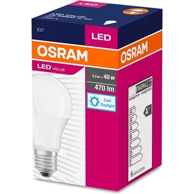 OSRAM LED крушка Osram, E27, 6W, 470 lm, 6500K
