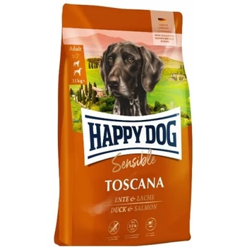 Happy Dog Sensible Toscana - храна за алергични и капризни кучета, с патешко месо, сьомга и билки, 4 кг, Германия - 3541