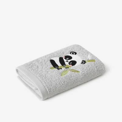 Goldea dětský froté ručník panda na světle šedé 30 x 50 cm