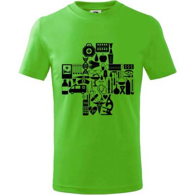 Zdravotné kríž veci tričko detské Apple Green