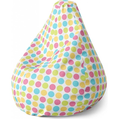 Sablio Sedací vak Pear Veselé barevné puntíky Sablio 70 x 95 x 15 cm