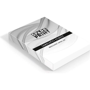SPARE PRINT PREMIUM samolepicí, bílé, 100 archů A4 v krabici (1 arch/4× etiketa 105×148mm)