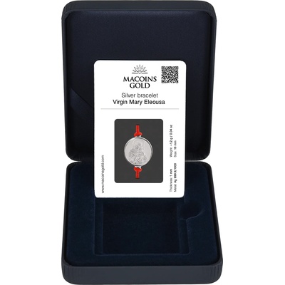 Macoins gold Сребърна гривна Света Богородица с Младенеца - Гигински манастир
