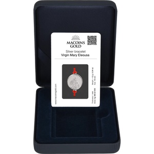 Macoins gold Сребърна гривна Света Богородица с Младенеца - Гигински манастир