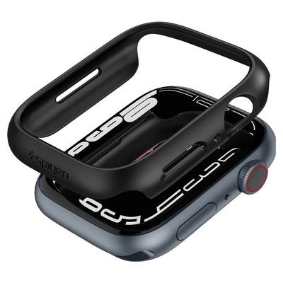 Spigen Калъф Spigen Thin Fit, съвместим с Apple Watch 7/8 41 мм черен (ACS04184) (ACS04184)
