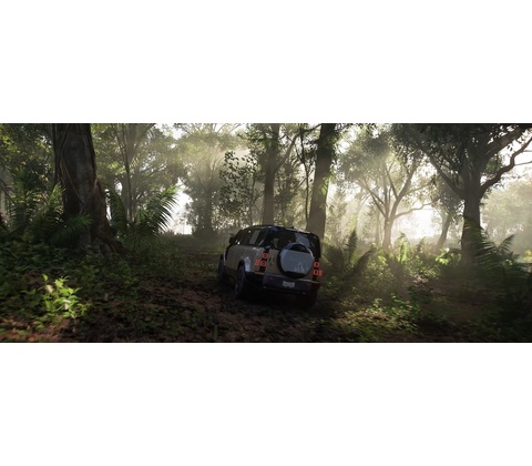 Forza Horizon 5 pohled zepředu na červený sportovní vůz v terénu
