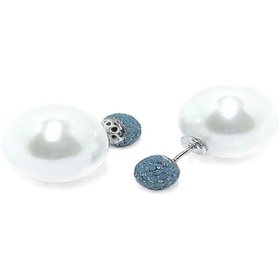 MOISS Úchvatné strieborné náušnice s Shell perlami a zirkónmi E0003549