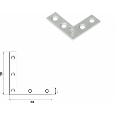 Domax NA montážny rohovník 30 - 30 x 30 x 10 x 1.5 mm 4 ks