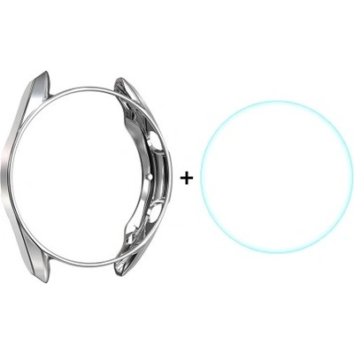 ENKAY Obal s tvrdeným sklom pre Samsung Galaxy Watch 3 41mm strieborný 32382