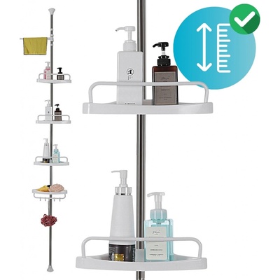 Jurhan Delmo 102564 Teleskopický regál do sprchy 92-306cm bílý 33840