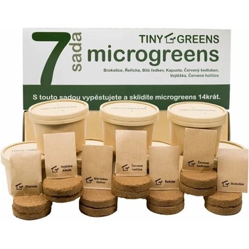 TINY GREENS Microgreens pestovateľská sada sada 7 téglikov