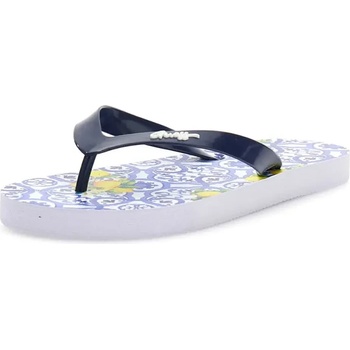 Guess Плажни джапанки за момиче в синьо с лимони Guess