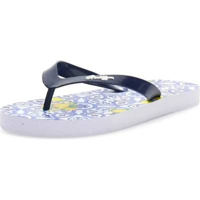 Guess Плажни джапанки за момиче в синьо с лимони Guess