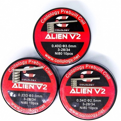 Coilology predmotané špirálky Alien V2 Ni80 0,4ohm 10ks