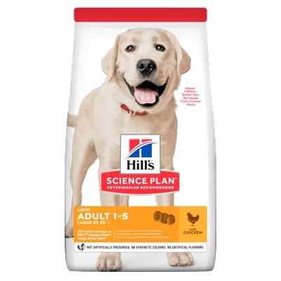 Hill's Hill’s science plan canine adult light lАrge breed С ПИЛЕШКО - ПЪЛНОЦЕННА СУХА ХРАНА ЗА КУЧЕТА ОТ ЕДРИ ПОРОДИ НАД 25КГ, С ПОНИЖЕНИ ЕНЕРГИЙНИ НУЖДИ, НА ВЪЗРАСТ ОТ 1 ДО 5 ГОДИНИ 14 кг