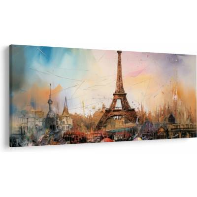 Obraz - Maľba Eiffelovej veže, jednodielne 200x100 cm