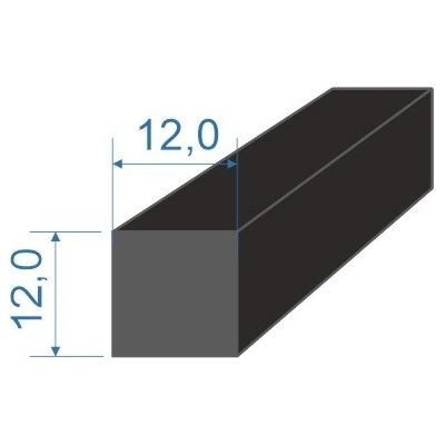 0539012 Pryžový profil 12x12mm NBR 60°Sh čtvercový – Zbozi.Blesk.cz