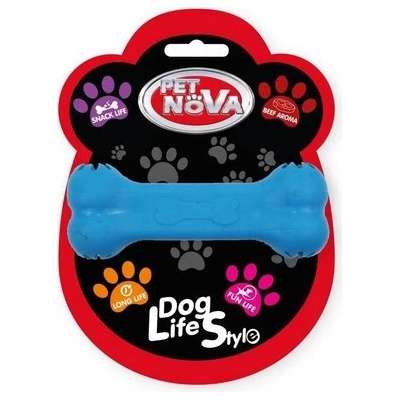 Pet Nova Dog Life Style gumová hračka, modrá, hovězí příchuť 11 cm