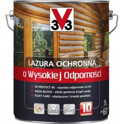 V33 Ochranná lazura s vysokou odolností až 10 LET OCHRANY, světlý dub, 5L
