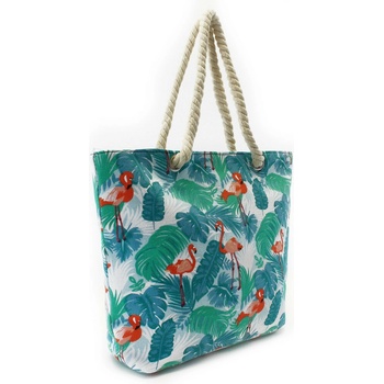 Zelená textilná dámska plážová taška so vzorom Iosif