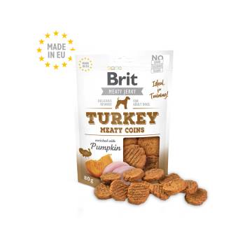 Brit Meat Jerky Snack Turkey Meaty coins-85% истинско пиле и пуйка