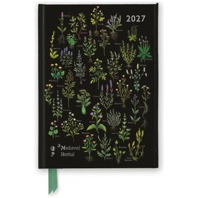 Flame Tree Publishing Anna Stead: Medieval Herbal Luxury Diary Planner Page to View with Notes 2027