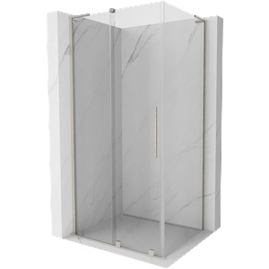 Mexen Velar L плъзгаща се душ кабина 120 x 70 cm, прозрачна, четкан никел - 871-120-070-03-97 (871-120-070-03-97)