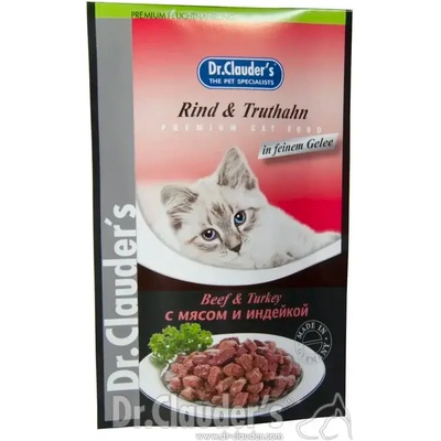 Dr.Clauder's Пауч за котка - говеждо и пуйка в желе 100 гр (21118000)