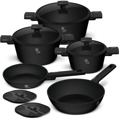 Pro-Tech shop Sada riadu s titánovým povrchom a pokrievkami s cedidlom Matte Black 10-dielna 55481