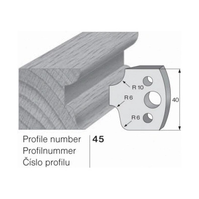 IGM profil 045 - pár omezovačů 40x4mm SP