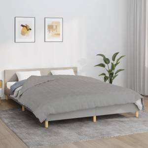 vidaXL Утежнено одеяло сиво 220x240 см 15 кг плат (3154792)