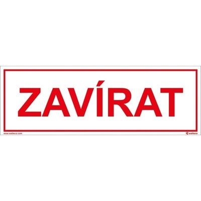 Walteco Zavírat, 290x100mm, samolepka , 20165