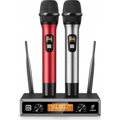 TONOR TW820 ruční 2 ks UHF kovový pro karaoke dosah 60m