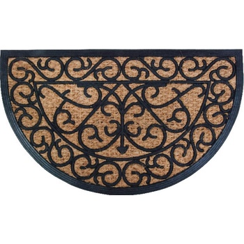 ESSCHERT DESIGN BEST FOR BOOTS půlkulatá s kokosovým vláknem a ornamenty černá 74,5 x 45 cm