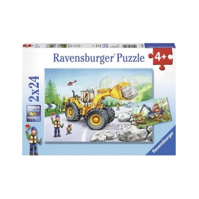 Ravensburger Verlag Ravensburger Kinderpuzzle - 07802 Bagger und Waldtraktor - Puzzle für Kinder ab 4 Jahren, mit 2x24 Teilen | Ravensburger