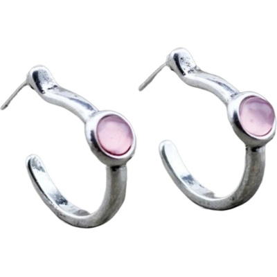 Amparo Miranda Náušnice s kamínkem MN23 Pink